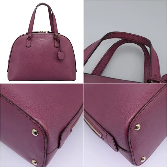 GUCCI Lady Dollar Hand Bag Leather 2way Gold Pink Auth ki5528AV - Picture 14 of 15